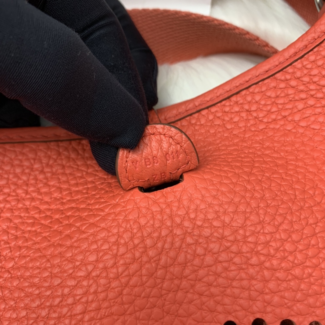 에르메스 미니 에블린16 로즈자이퍼 은장 끌레망스 가죽